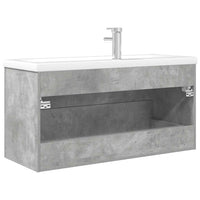 Set Mobili da Bagno 2 pz Grigio Cemento in Legno Multistrato 3324963