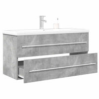 Set Mobili da Bagno 2 pz Grigio Cemento in Legno Multistrato 3324963