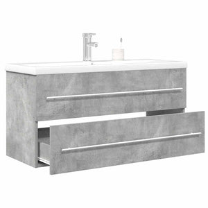 Set Mobili da Bagno 2 pz Grigio Cemento in Legno Multistrato 3324963