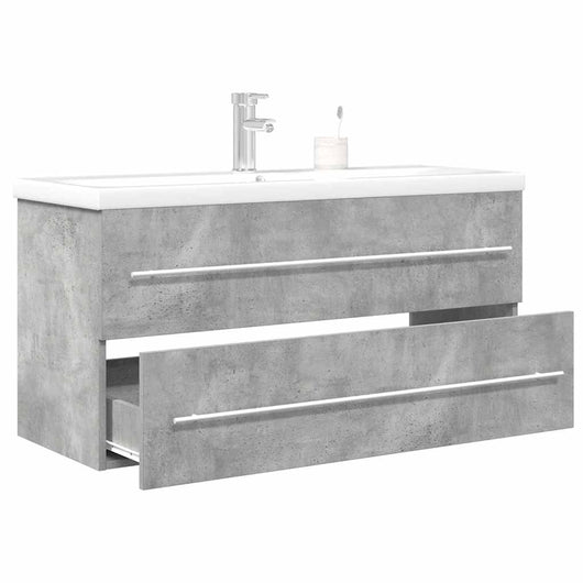 Set Mobili da Bagno 2 pz Grigio Cemento in Legno Multistrato 3324963