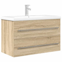 vidaXL Set Mobili da Bagno 2 pz Rovere Sonoma in Legno Multistrato