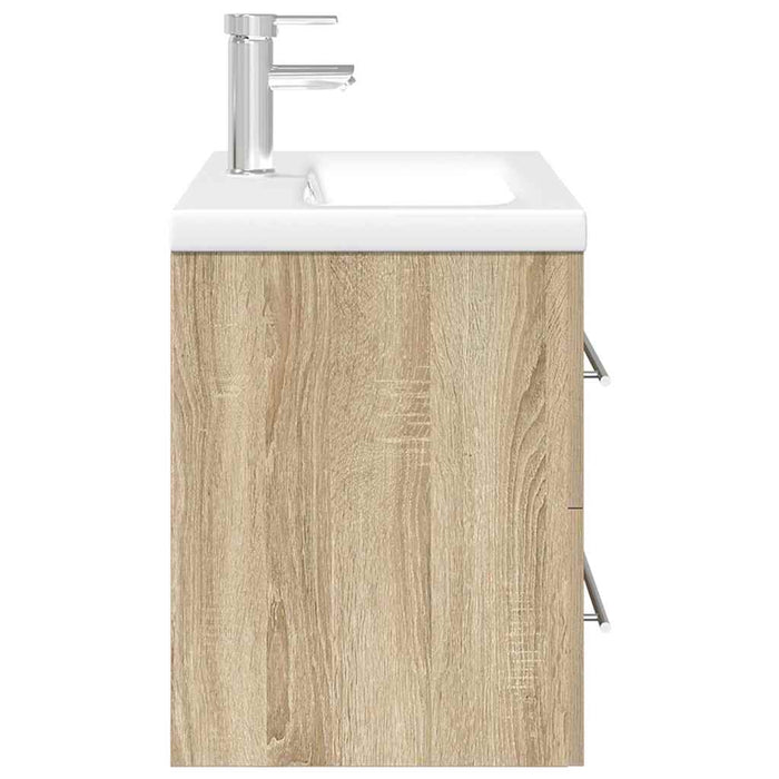 vidaXL Set Mobili da Bagno 2 pz Rovere Sonoma in Legno Multistrato