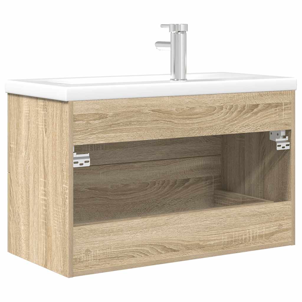 vidaXL Set Mobili da Bagno 2 pz Rovere Sonoma in Legno Multistrato
