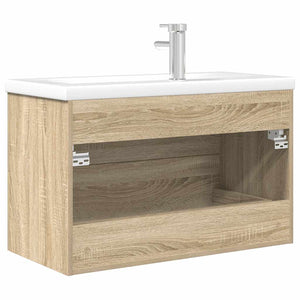 vidaXL Set Mobili da Bagno 2 pz Rovere Sonoma in Legno Multistrato