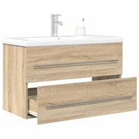 vidaXL Set Mobili da Bagno 2 pz Rovere Sonoma in Legno Multistrato