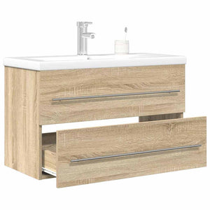 vidaXL Set Mobili da Bagno 2 pz Rovere Sonoma in Legno Multistrato