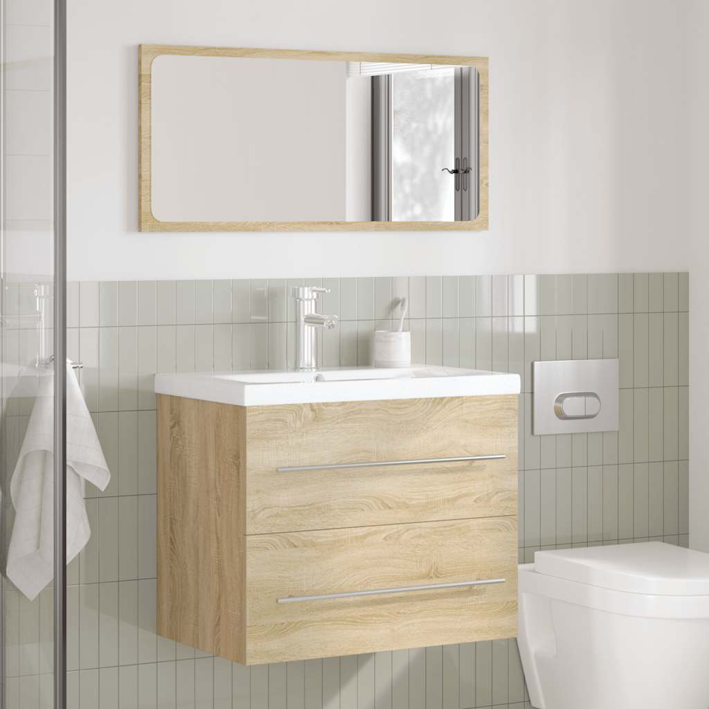Set Mobili da Bagno 2 pz Rovere Sonoma in Legno Multistrato 3324965