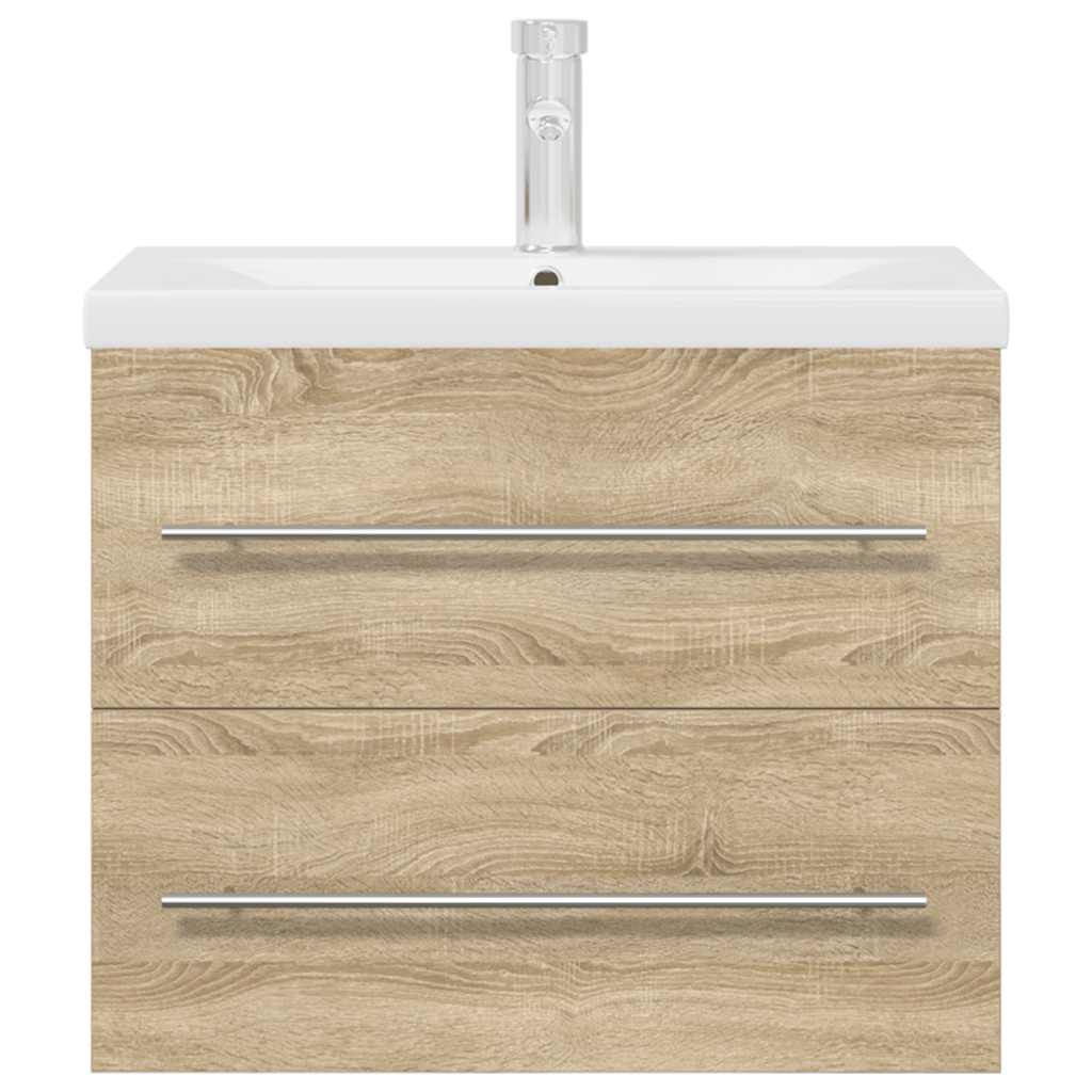 Set Mobili da Bagno 2 pz Rovere Sonoma in Legno Multistrato 3324965