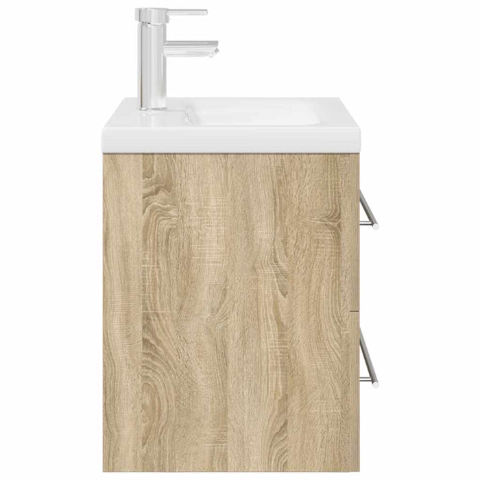vidaXL Set Mobili da Bagno 2 pz Rovere Sonoma in Legno Multistrato