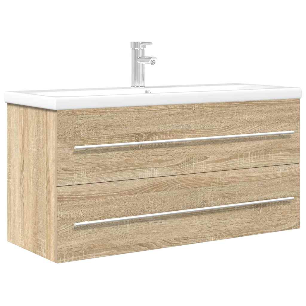 Set Mobili da Bagno 2 pz Rovere Sonoma in Legno Multistrato 3324966