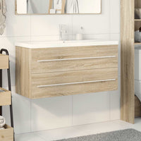 Set Mobili da Bagno 2 pz Rovere Sonoma in Legno Multistrato 3324966