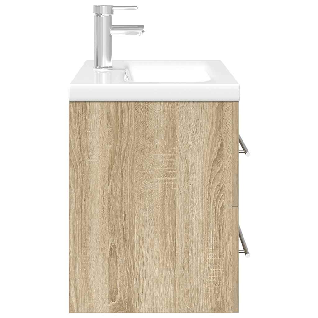 Set Mobili da Bagno 2 pz Rovere Sonoma in Legno Multistrato 3324966