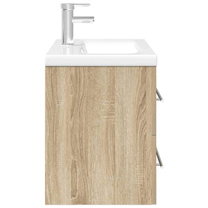vidaXL Set Mobili da Bagno 2 pz Rovere Sonoma in Legno Multistrato