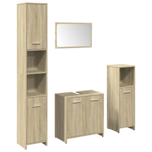 Set Mobili da Bagno 4 pz Rovere Sonoma in Legno Multistrato 3324968