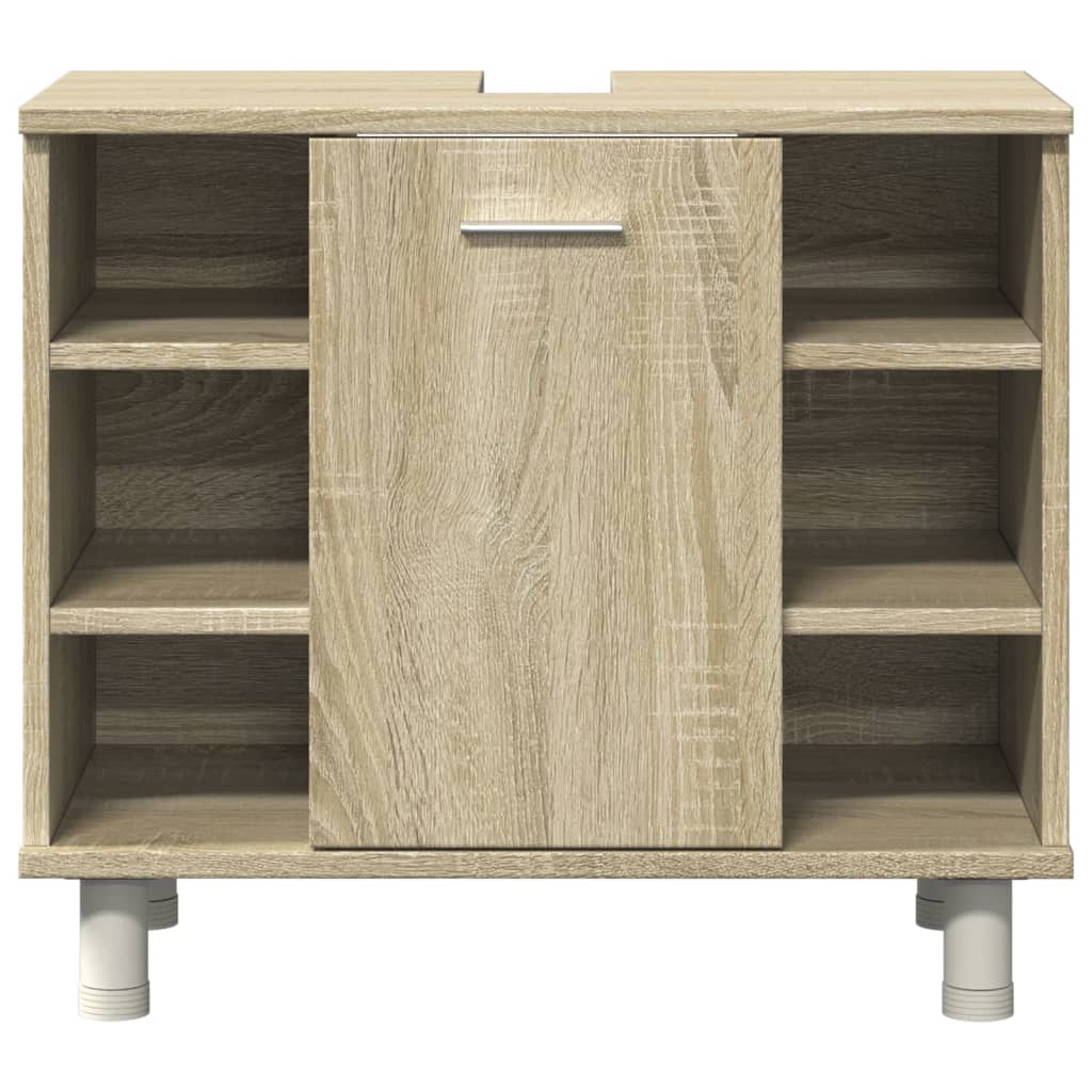 vidaXL Set Mobili da Bagno 4 pz Rovere Sonoma in Legno Multistrato