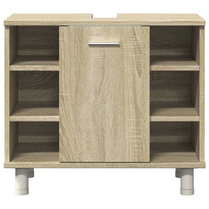 vidaXL Set Mobili da Bagno 4 pz Rovere Sonoma in Legno Multistrato