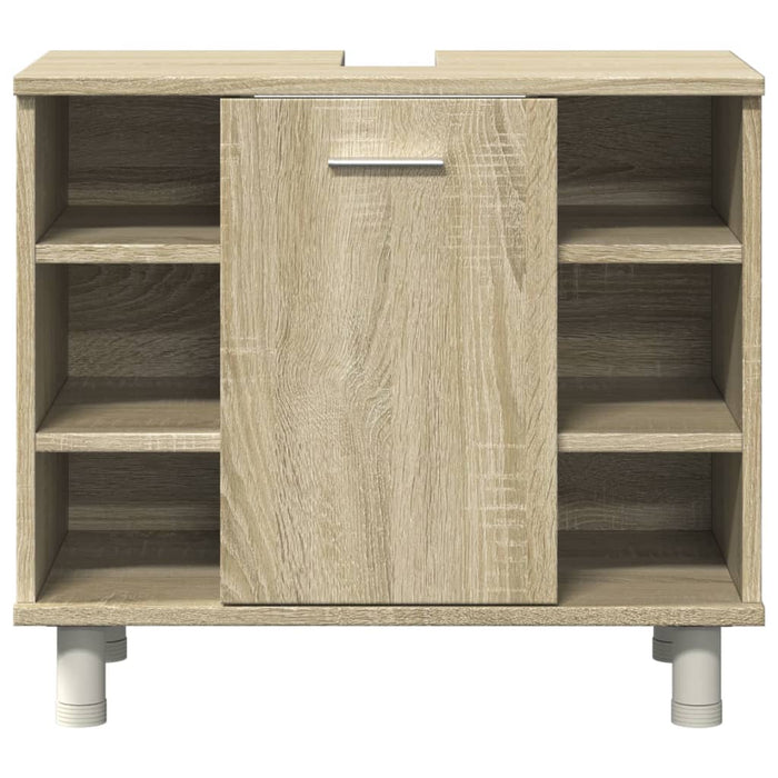 vidaXL Set Mobili da Bagno 4 pz Rovere Sonoma in Legno Multistrato
