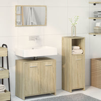 vidaXL Set Mobili da Bagno 3 pz Rovere Sonoma in Legno Multistrato