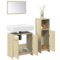 Set Mobili da Bagno 3 pz Rovere Sonoma in Legno Multistrato 3324972