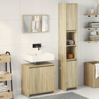 Set Mobili da Bagno 3 pz Rovere Sonoma in Legno Multistrato 3324974