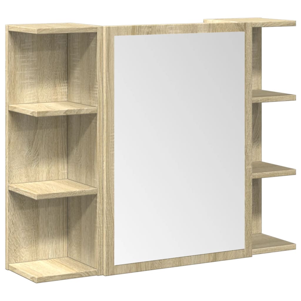 Set Mobili da Bagno 3 pz Rovere Sonoma in Legno Multistrato