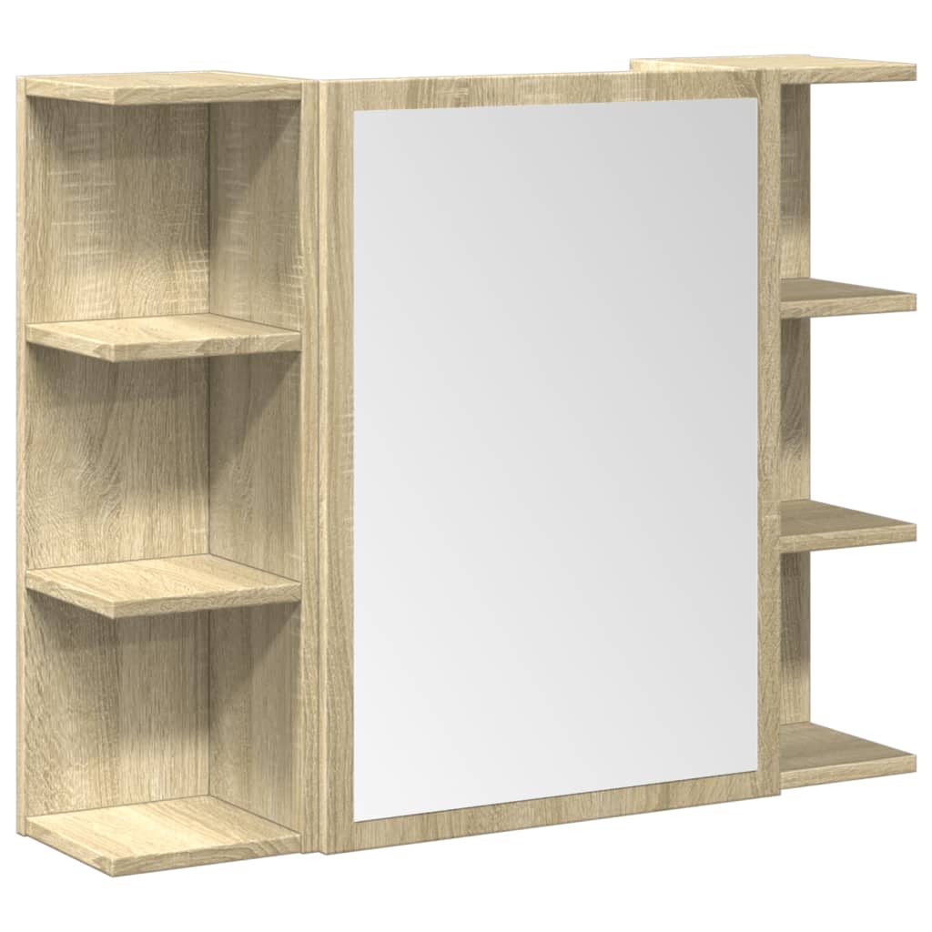 Set Mobili da Bagno 3 pz Rovere Sonoma in Legno Multistrato