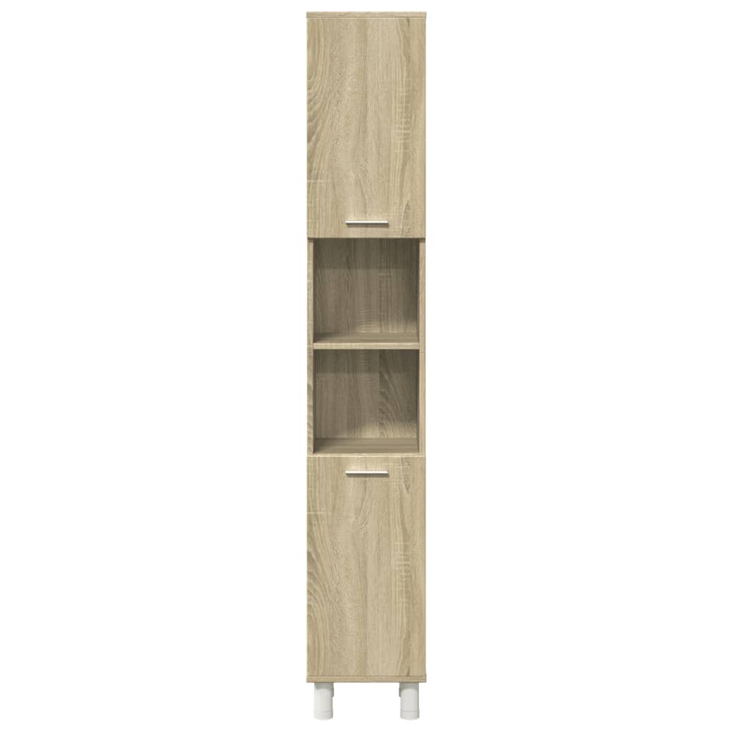 Set Mobili da Bagno 3 pz Rovere Sonoma in Legno Multistrato