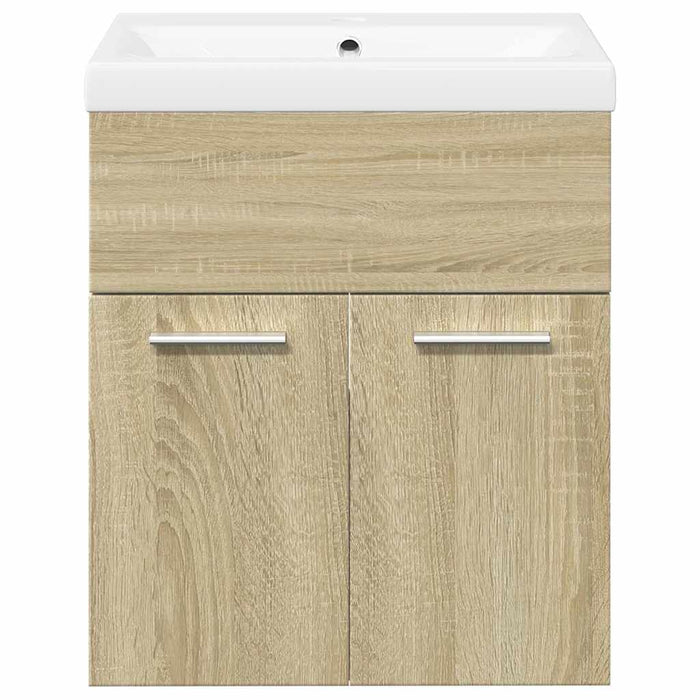 Set Mobili da Bagno 2 pz Rovere Sonoma in Legno Multistrato 3324982