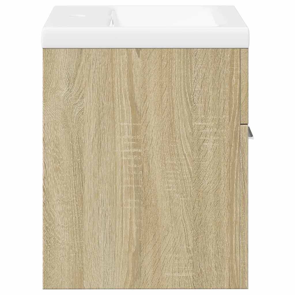 Set Mobili da Bagno 2 pz Rovere Sonoma in Legno Multistrato