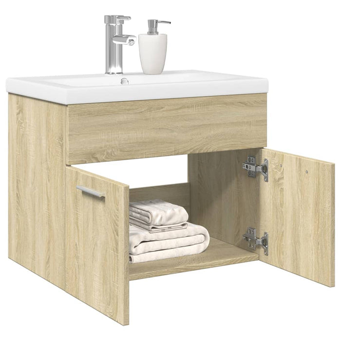 Mobile da Bagno con Lavabo Integrato Rovere Sonoma