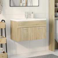 Mobile da Bagno con Lavabo Integrato-Armadietto da bagno con Lavandino Rovere Sonoma 628906