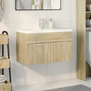 Mobile da Bagno con Lavabo Integrato-Armadietto da bagno con Lavandino Rovere Sonoma 628906