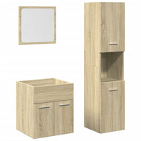 vidaXL Set Mobili da Bagno 3 pz Rovere Sonoma in Legno Multistrato