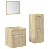 Set Mobili da Bagno 3 pz Rovere Sonoma in Legno Multistrato 3324995