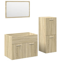 Set Mobili da Bagno 3 pz Rovere Sonoma in Legno Multistrato 3324996