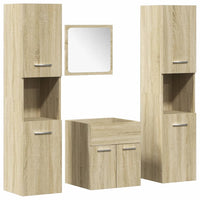 Set Mobili da Bagno 4 pz Rovere Sonoma in Legno Multistrato 3324998
