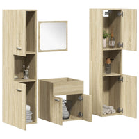 Set Mobili da Bagno 4 pz Rovere Sonoma in Legno Multistrato 3324998