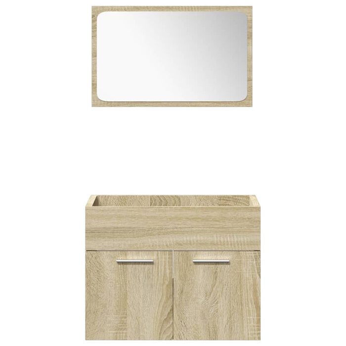 vidaXL Set Mobili da Bagno 4 pz Rovere Sonoma in Legno Multistrato