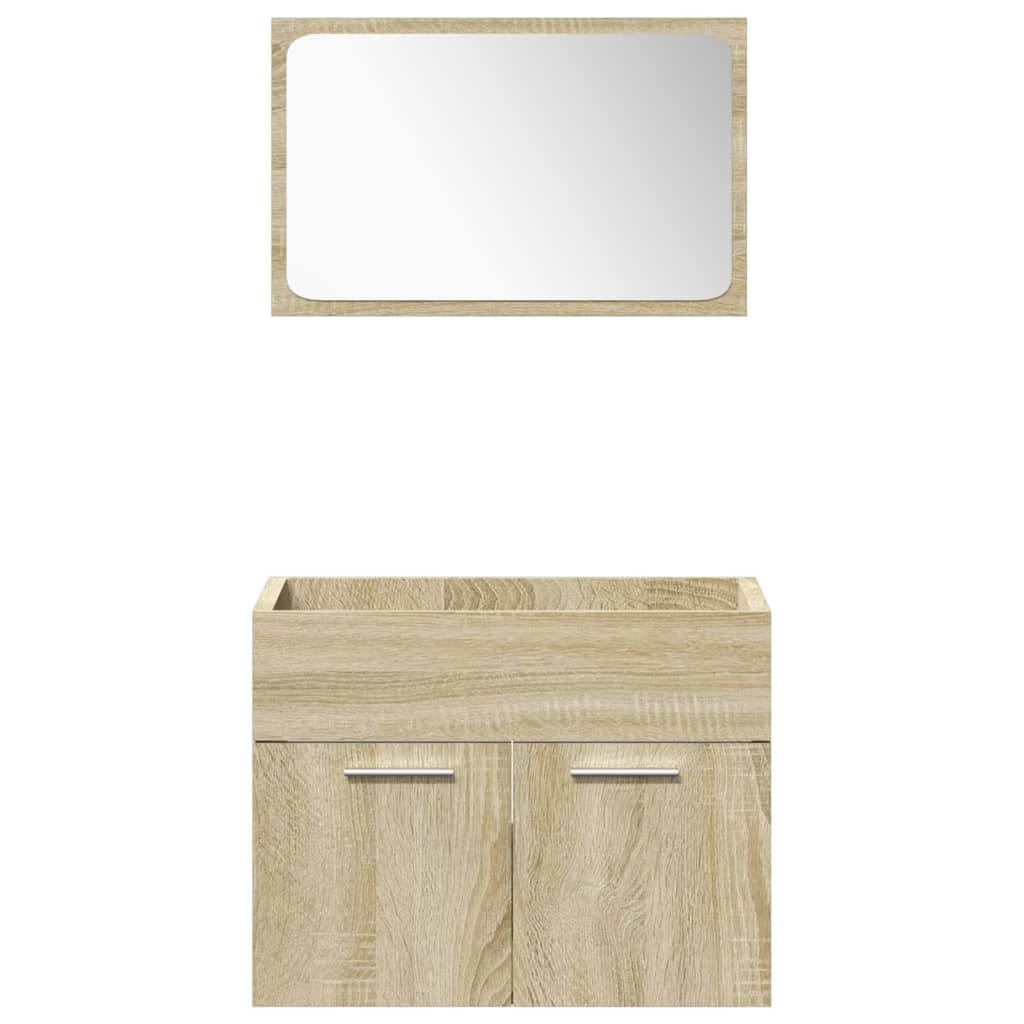 Set Mobili da Bagno 5 pz Rovere Sonoma in Legno Multistrato 3325002