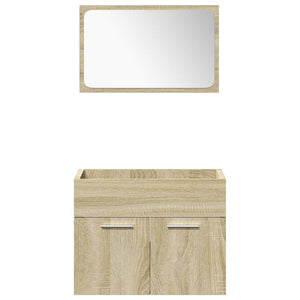 vidaXL Set Mobili da Bagno 5 pz Rovere Sonoma in Legno Multistrato