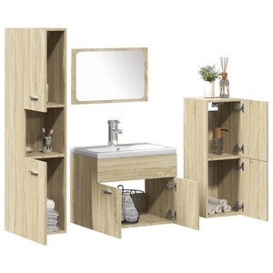 Set Mobili da Bagno 5 pz Rovere Sonoma in Legno Multistrato 3325002