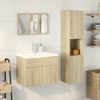 vidaXL Set Mobili da Bagno 4 pz Rovere Sonoma in Legno Multistrato