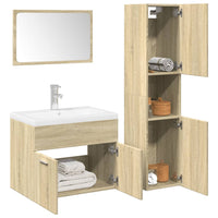 Set Mobili da Bagno 4 pz Rovere Sonoma in Legno Multistrato 3325005