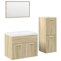 vidaXL Set Mobili da Bagno 4 pz Rovere Sonoma in Legno Multistrato