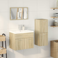 vidaXL Set Mobili da Bagno 4 pz Rovere Sonoma in Legno Multistrato