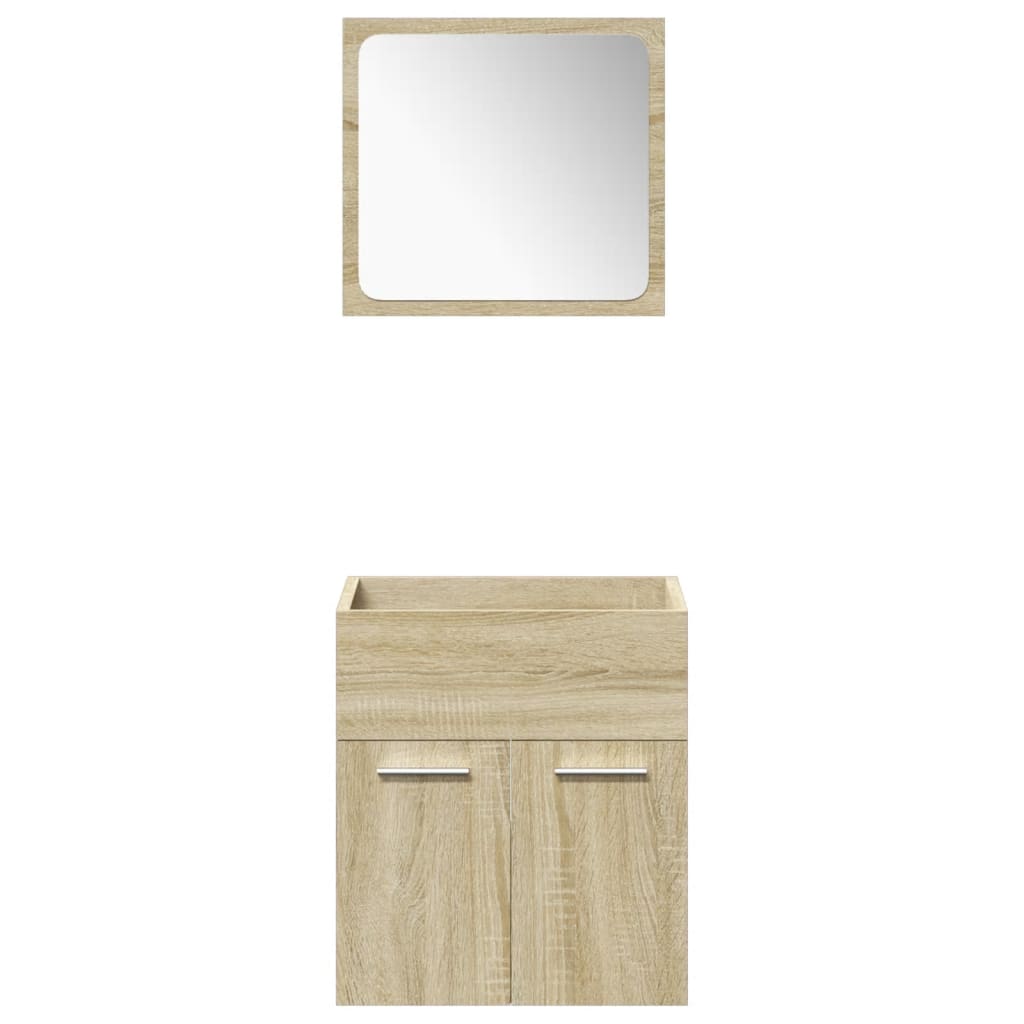 Set Mobili da Bagno 5 pz Rovere Sonoma in Legno Multistrato 3325010