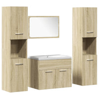 Set Mobili da Bagno 5 pz Rovere Sonoma in Legno Multistrato 3325011