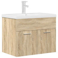 Mobile da Bagno con Lavabo Integrato e Rubinetto-Armadietto da bagno con Lavandino Rovere Sonoma 482996