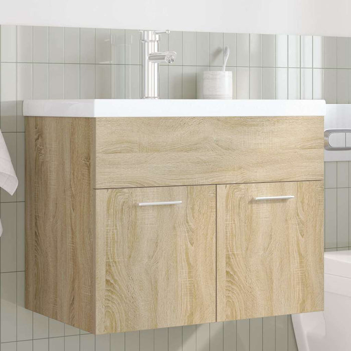 Mobile da Bagno con Lavabo Integrato e Rubinetto-Armadietto da bagno con Lavandino Rovere Sonoma 482996