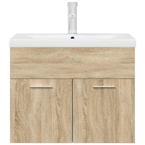 Mobile da Bagno con Lavabo Integrato e Rubinetto Rovere Sonoma 3325014